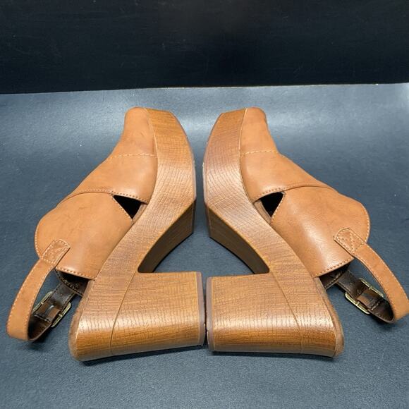 White Mountain Footbed Platform Strap Back Heels Brown Women’s Size 8.5 - Picture 6 of 10